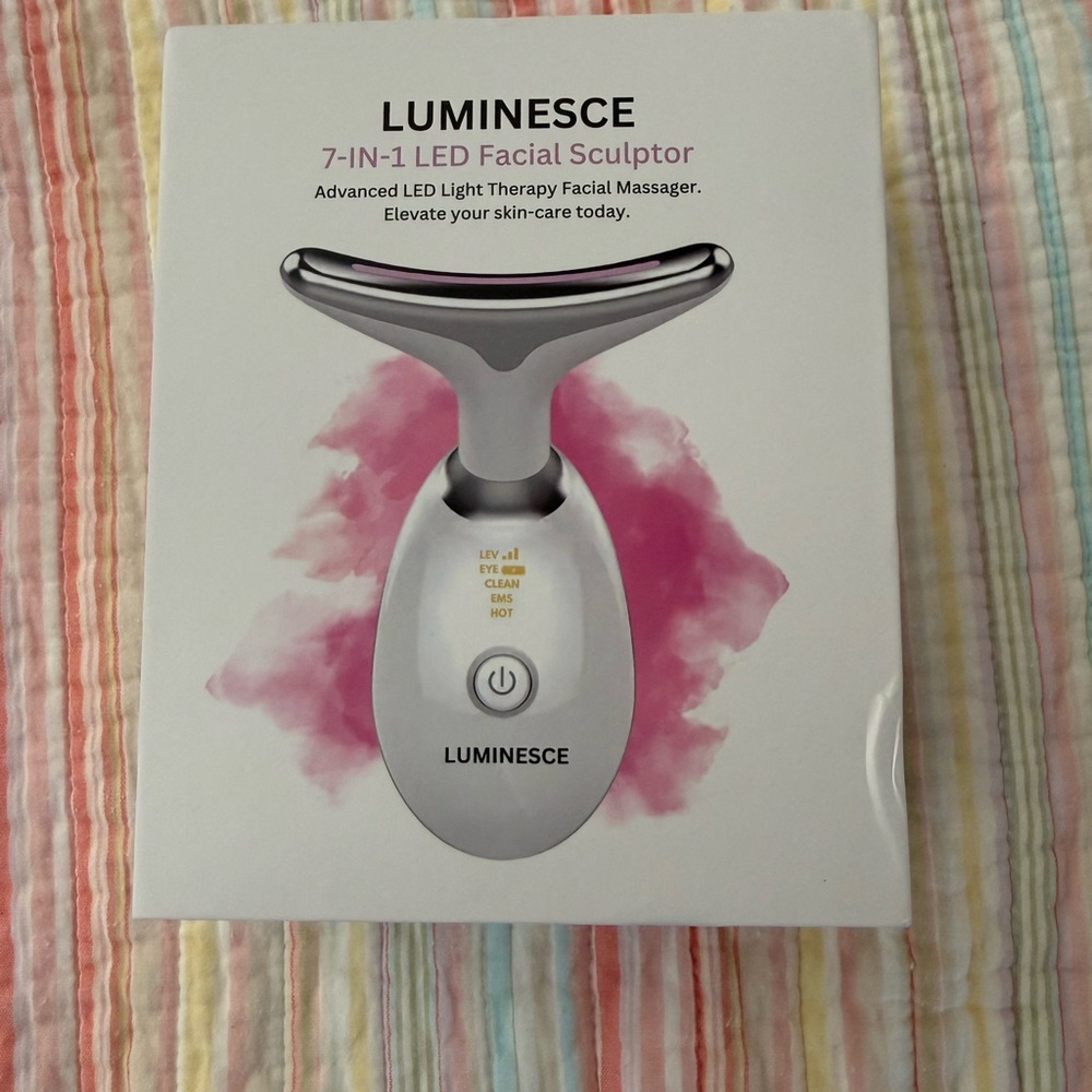 7-in-1 LED Facial Sculptor — White with Pink Accent